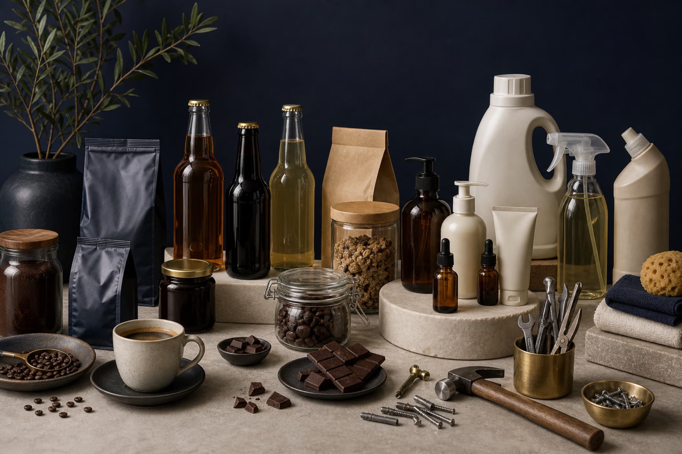 Editorial selection of food, beverage, care, household and DIY products